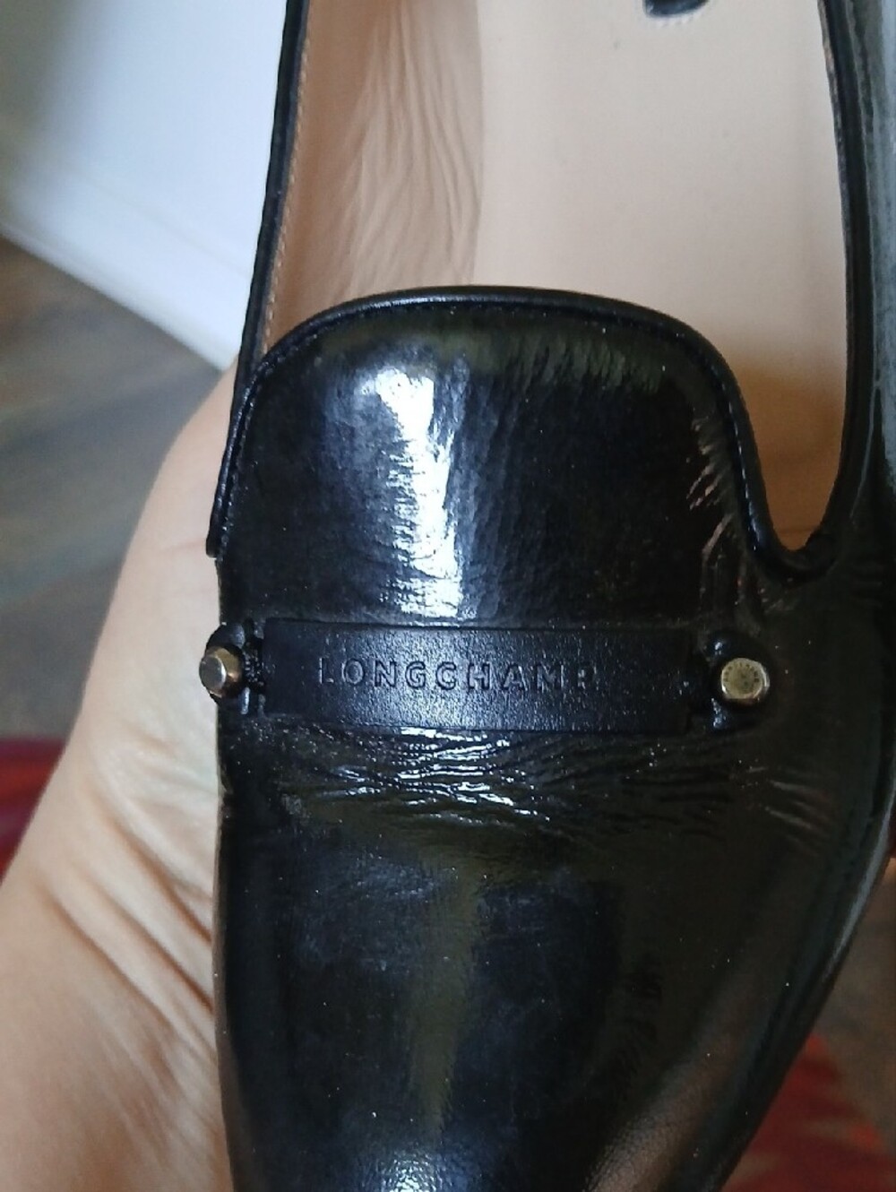 Longchamp Black Patent Loafers Sz36 - Picture 2 of 11